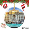 Rome Trevi Fountain Christmas Ornament Porcelain