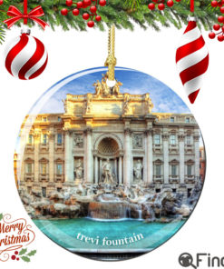 Rome Trevi Fountain Christmas Ornament Porcelain