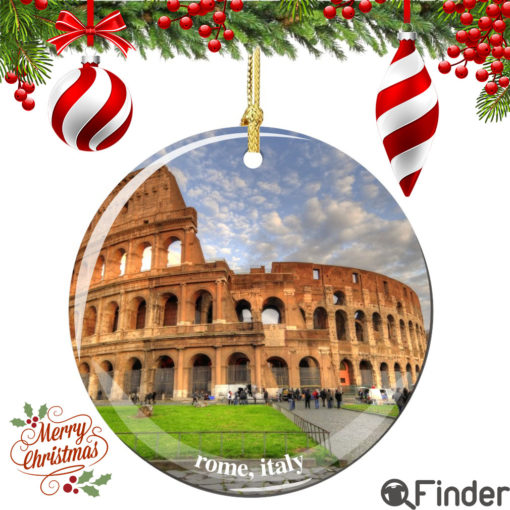 Rome's Coliseum Porcelain Christmas Ornament