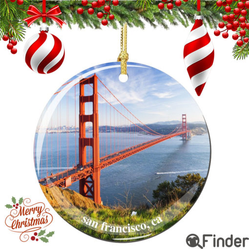 San Francisco Porcelain Christmas Ornament Golden Gate Bridge