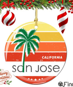 San Jose California Christmas Ornament Porcelain Double Sided