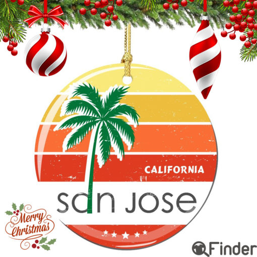 San Jose California Christmas Ornament Porcelain Double Sided