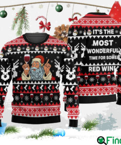 Santa Claus And Wine Ugly Christmas Hoodie Sweater