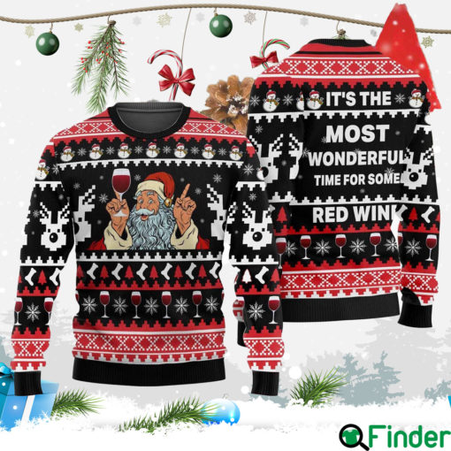 Santa Claus And Wine Ugly Christmas Hoodie Sweater