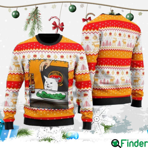 Schaefer Beer Cat Meme Christmas Gift Ugly Christmas Sweater