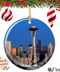 Seattle Porcelain Christmas Ornament