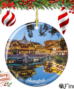 Shanghai Christmas Ornament Porcelain Double Sided