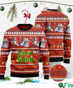Snowman Let It Snow Ugly Christmas Hoodie Sweater