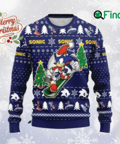 Sonic Characters Ugly Xmas Sweater, Son ic All Over Print Sweatshirt, Cartoon Ugly Sweater, Woolen Christmas Sweatshirt, Christmas Gift