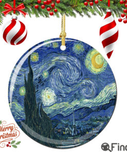 Starry Night Porcelain Christmas Ornament