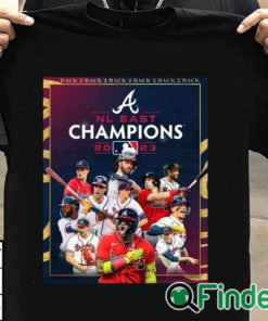 T shirt black Atlanta Braves Back 5 Back NL East Division Champions Shirt