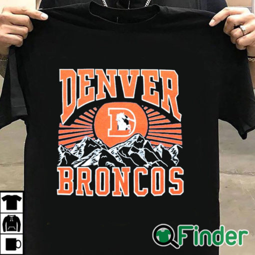 T shirt black Denver Broncos Mountains T Shirt