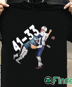 T shirt black Tom Brady Philadelphia Eagles 41 New England Patriots 33 Shirt
