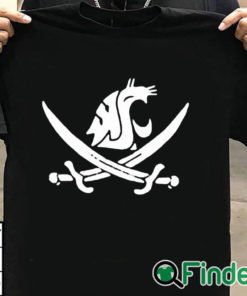 T shirt black WSU Mike Leach Pirates Shirt