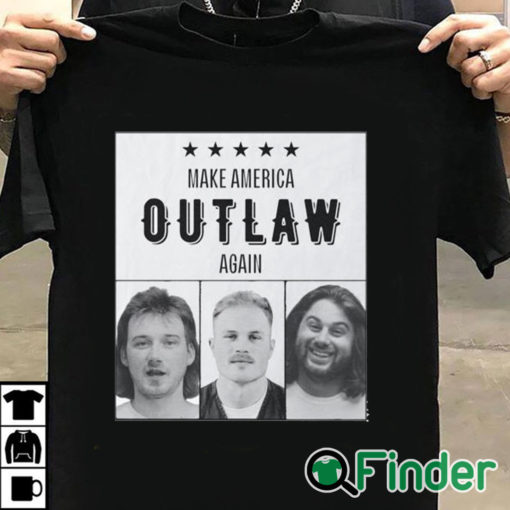 T shirt black Zach Bryan Mugshot Make America Outlaw Again shirt