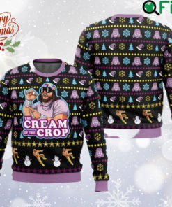 The Cream of the Crop Ugly Christmas Sweater, Macho Man Randy Savage Sweatshirt, WWF All Over Print Sweater, Funny Xmas Gift, Gift For Fan