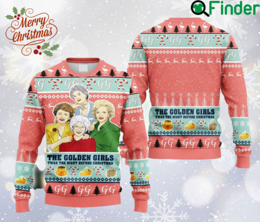 The Golden Girl Pink Ugly Christmas Sweater, Golden Girls Sweatshirt, Golden Girls TV Show Ugly All Over Print Sweater