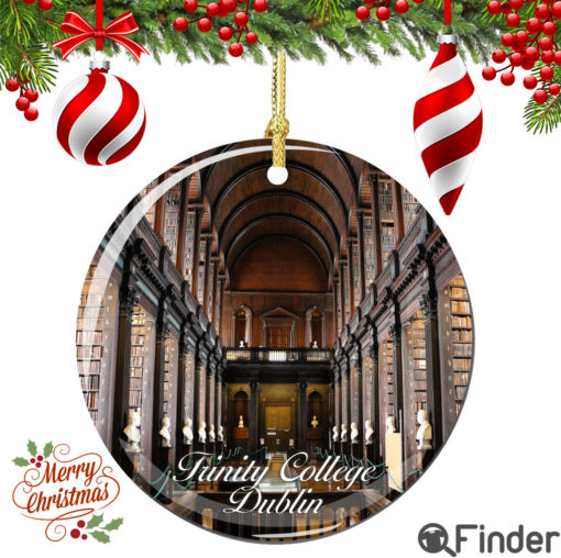 Trinity College Library Dublin Christmas Ornament Porcelain