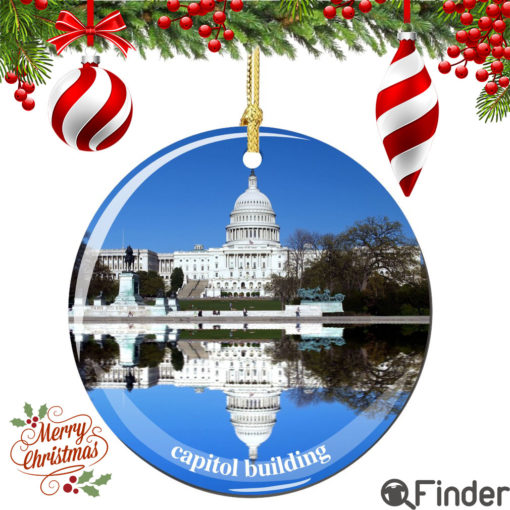 US Capitol Building Porcelain Christmas Ornament