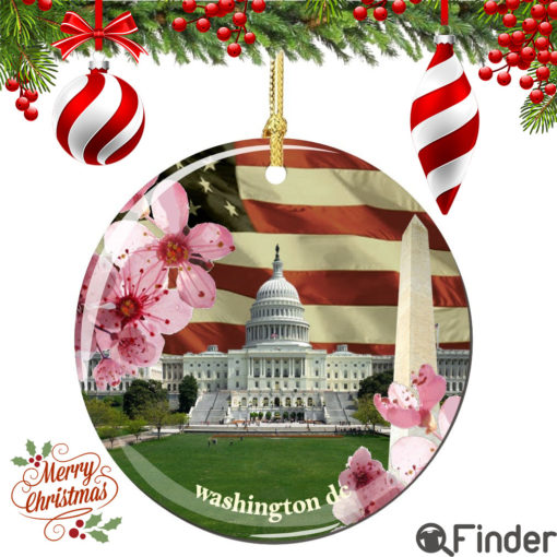 Washington DC Collage Porcelain Christmas Ornament