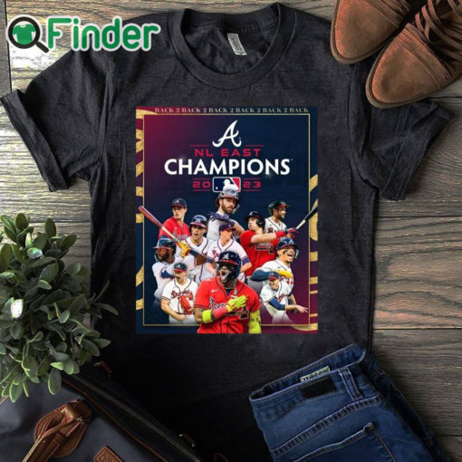 black T shirt Atlanta Braves Back 5 Back NL East Division Champions Shirt