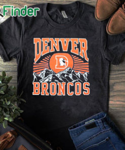 black T shirt Denver Broncos Mountains T Shirt