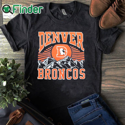 black T shirt Denver Broncos Mountains T Shirt