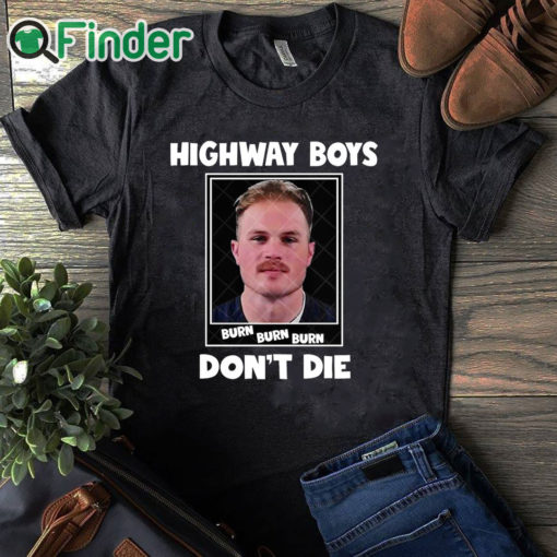 black T shirt Highway Boys Don't Die Zach Bryan Mugshot Shirt