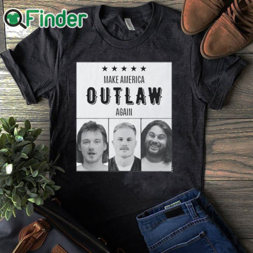 black T shirt Zach Bryan Mugshot Make America Outlaw Again shirt