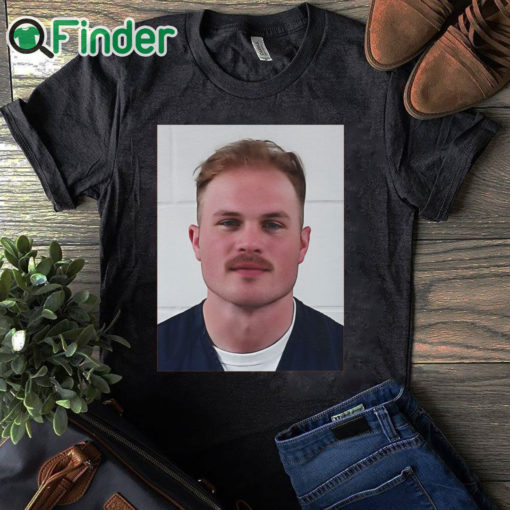 black T shirt Zach Bryan Mugshot Shirt