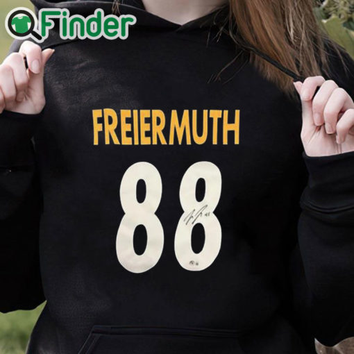 black hoodie Autographed Pat Freiermuth 88 Shirt