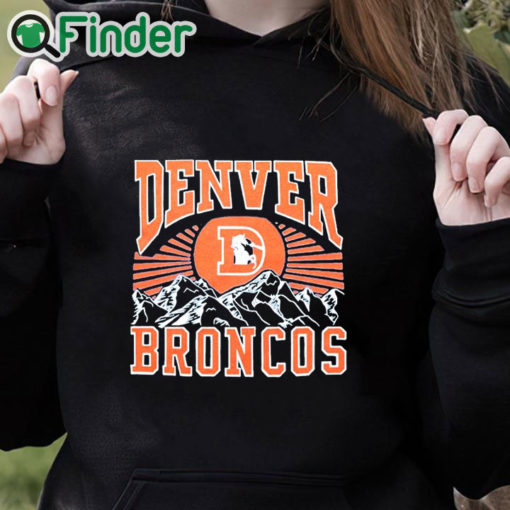 black hoodie Denver Broncos Mountains T Shirt