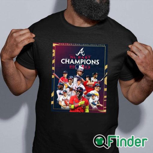 black shirt Atlanta Braves Back 5 Back NL East Division Champions Shirt