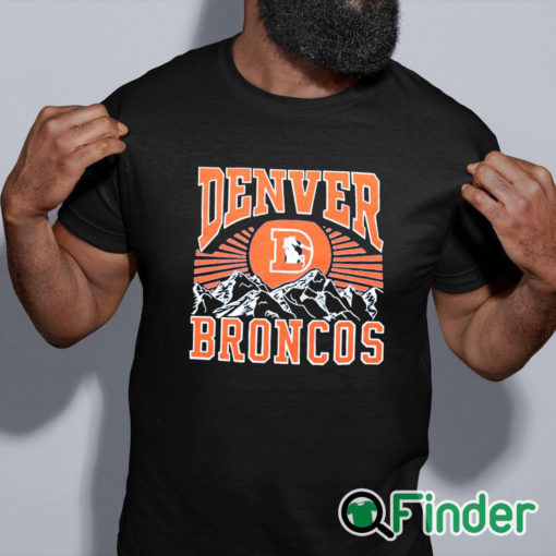 black shirt Denver Broncos Mountains T Shirt