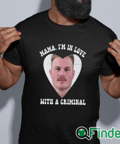 black shirt Mama I'm In Love With A Criminal Zach Bryan Mugshot Shirt