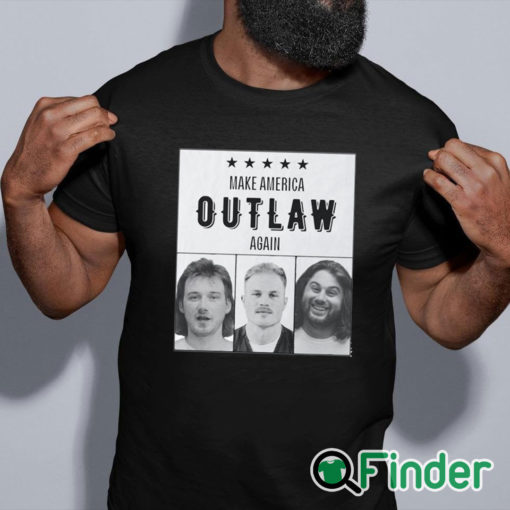 black shirt Zach Bryan Mugshot Make America Outlaw Again shirt