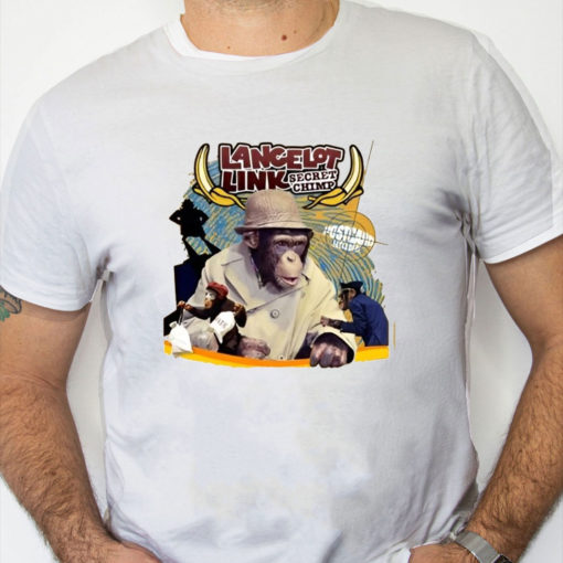 white Shirt Lancelot Link T Shirt, Lancelot Link Secret Chimp TV Movie T shirt