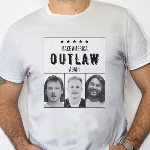 white Shirt Zach Bryan Mugshot Make America Outlaw Again shirt