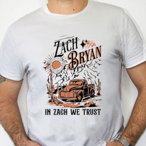 white Shirt Zach Bryan Mugshot in Zach we trust 2023 Shirt