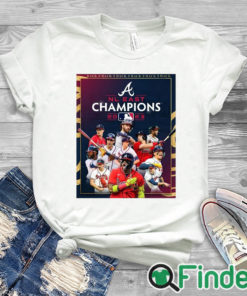 white T shirt Atlanta Braves Back 5 Back NL East Division Champions Shirt