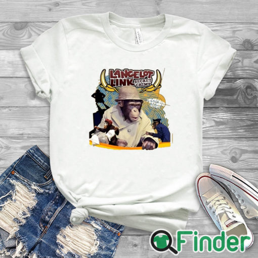 white T shirt Lancelot Link T Shirt, Lancelot Link Secret Chimp TV Movie T shirt