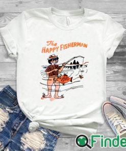 white T shirt The Happy Fisherman Shirt