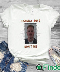 white T shirt Zach Bryan Mugshot t shirt Highway Boys Don't Die t shirt