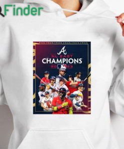 white hoodie Atlanta Braves Back 5 Back NL East Division Champions Shirt