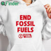 white hoodie End Fossil Fuels Extinction Rebellion T Shirt