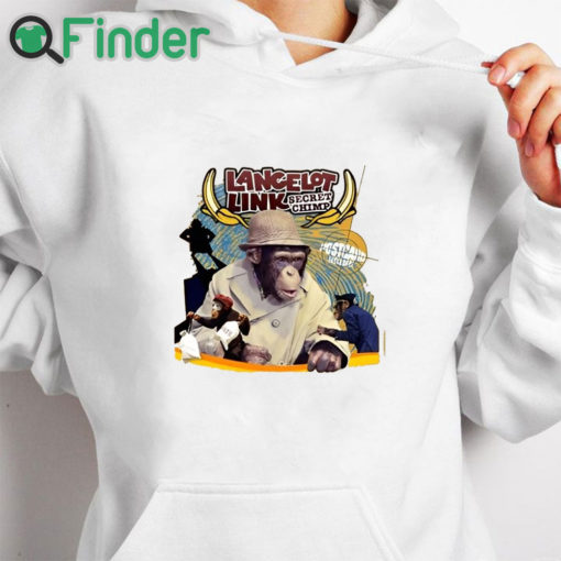 white hoodie Lancelot Link T Shirt, Lancelot Link Secret Chimp TV Movie T shirt