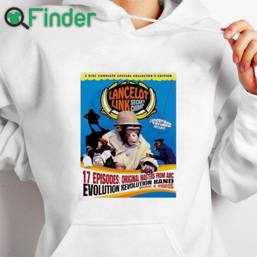 white hoodie Lancelot link secret chimp shirt