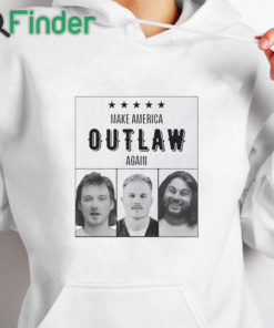 white hoodie Zach Bryan Mugshot Make America Outlaw Again shirt