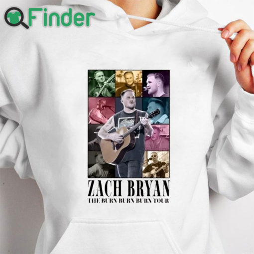 white hoodie Zach Bryan Mugshot Tshirt, Zach Bryan The Era Tour Comfort Colors Shirt Burn Sweatshirt 2023