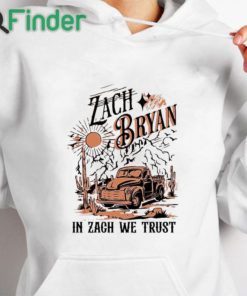 white hoodie Zach Bryan Mugshot in Zach we trust 2023 Shirt